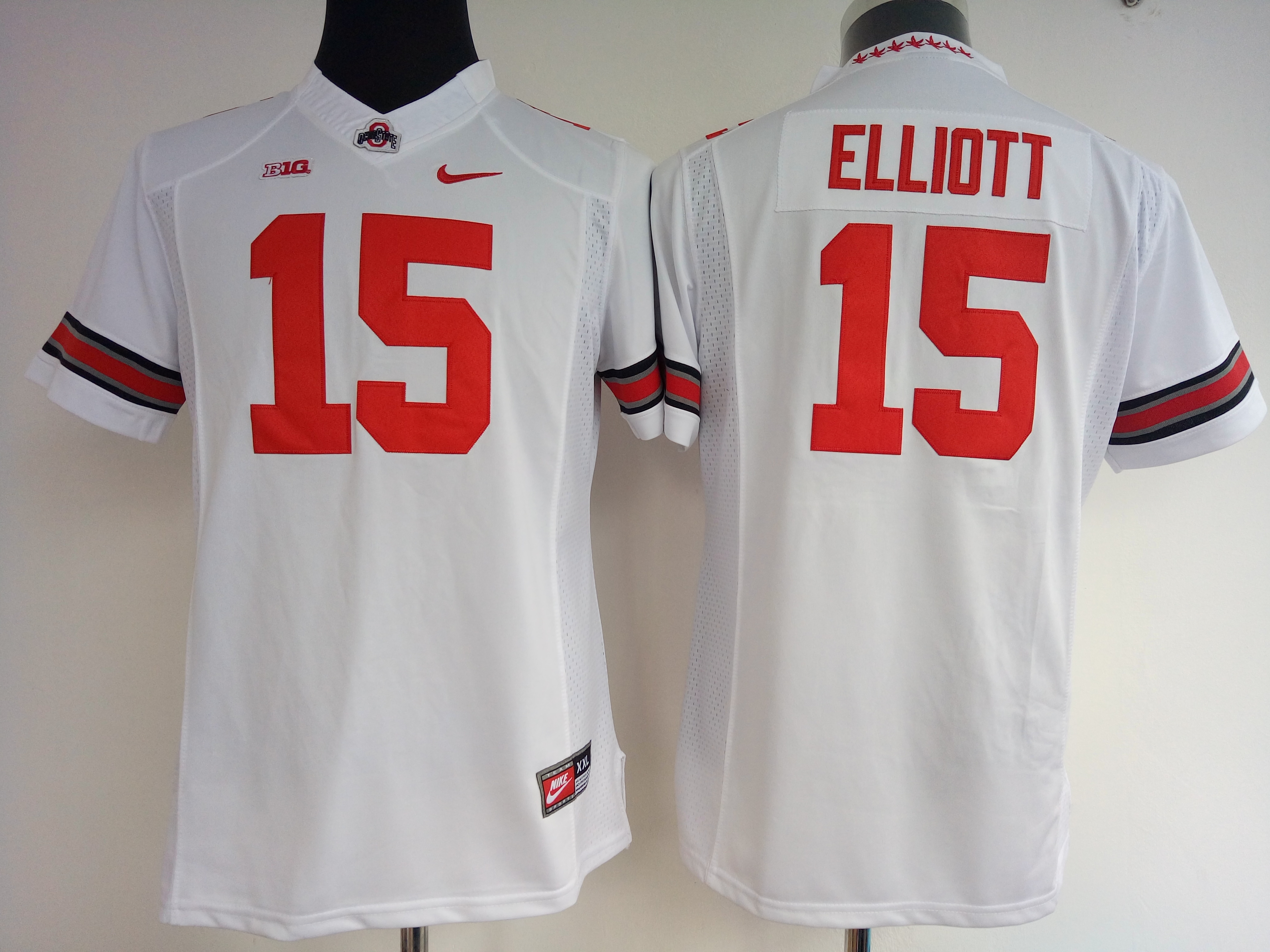 NCAA Womens Ohio State Buckeyes White #15 Elliott jerseys->women ncaa jersey->Women Jersey